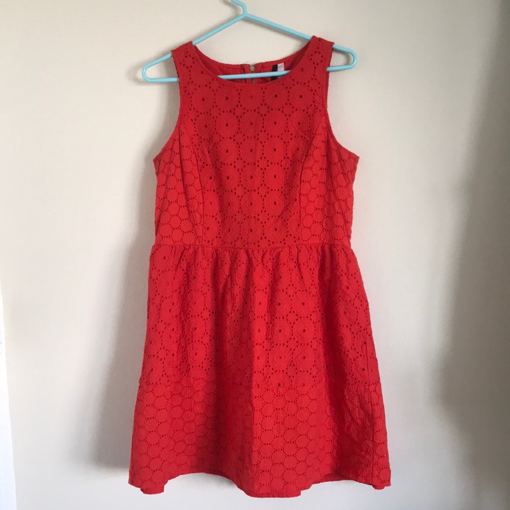 Orange eyelet dress